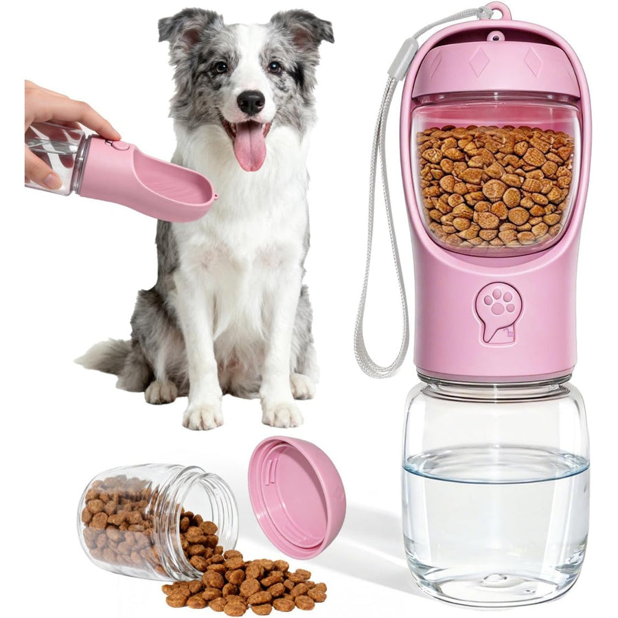 WagZivo 2-in-1 travel water bottle used for quick dog water breaks