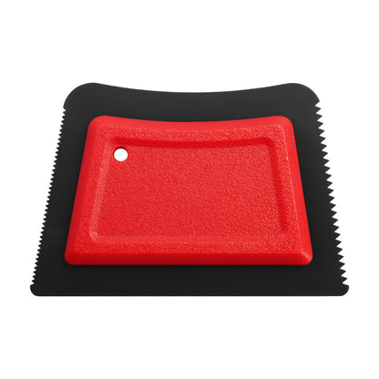 Red reusable pet hair remover with a black cleaning edge
